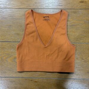 Garage Women's Orange V-Neck Top